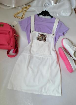 Сукня сарафан джинс з котиком