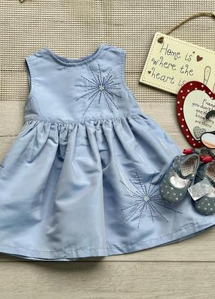 Нарядний комплект дівчинці 3-6 місяців, сукня, туфельки