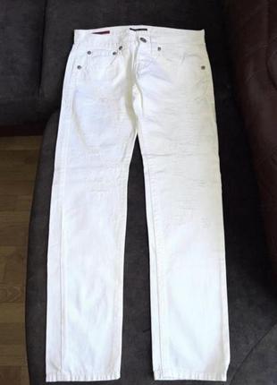 Джинси брюки guess jeans premium оригінальні білі з потертостями , нові