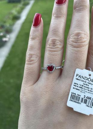 Каблеск кольцо пандора pandora серебро 925 пробы новое с биркойкрасное сердце кольца