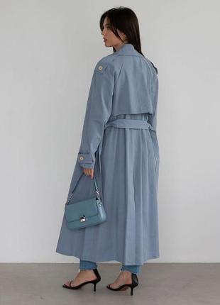 Тренч коттоновый. голубой. s. new. -30%