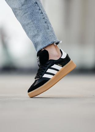 Женские кроссовки adidas samba xlg black white 36-37-38-39