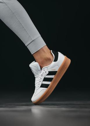 Женские кроссовки adidas samba xlg white black 36-37-38-39-40