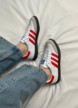 Кросівки adidas samba white red8 фото