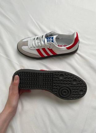 Кросівки adidas samba white red5 фото