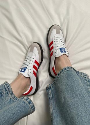 Кросівки adidas samba white red4 фото