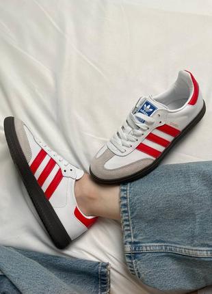 Кросівки adidas samba white red6 фото