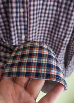 Клетчатая фиолетовая рубашка оверсайз мужская или унисекс картата вільна сорочка темна...