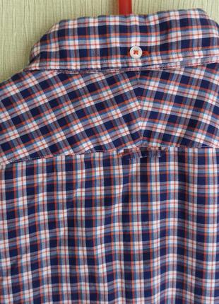 Клетчатая фиолетовая рубашка оверсайз мужская или унисекс картата вільна сорочка темна...