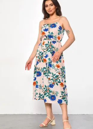 Сарафан на бретелях с цветочным принтом / платье