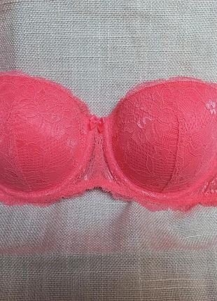 Бюстгальтер балконет коралового кольору