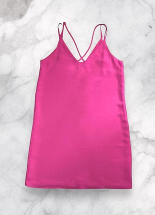 Малинова сукня на бретельках #topshop