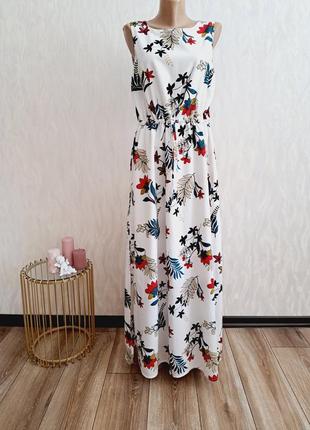 Плаття довге біле в квіти