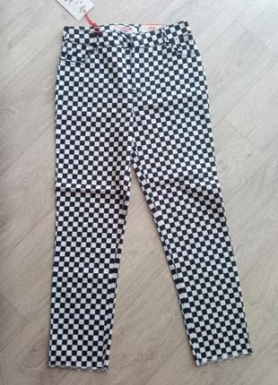 Брюки котон в клітинку