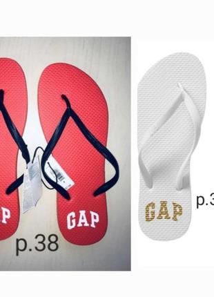 Вьетнамки с лого gap, флип флопы, шлепанцы, сандалии 38;39