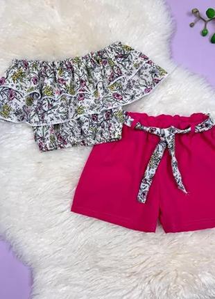 🐼летний костюм, топ + шорты софт