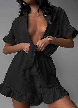 Костюм тройка лето рубашка топ и шорты