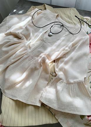 Бавовняна блуза у бежевому кольорі jdy