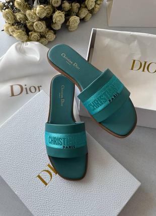 Люксовые шлепки dway slippers blue