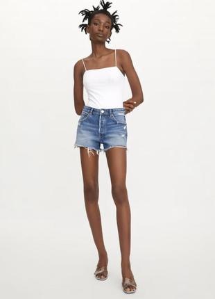 Джинсовые шорты mom zara • мом зара