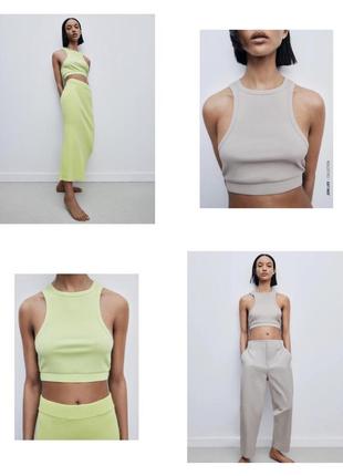 Топ в рубчик zara