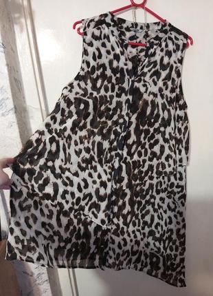 Шикарная,асимметричная,леопардовая,удлинённая блузка-туника,большого размера,индия