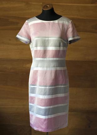 Сіро рожева літня лляна сукня міді жіноча betty barclay, розмір m