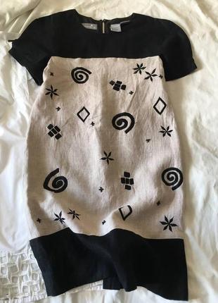 Лляне плаття liz claiborne з абстрактної вишивкою