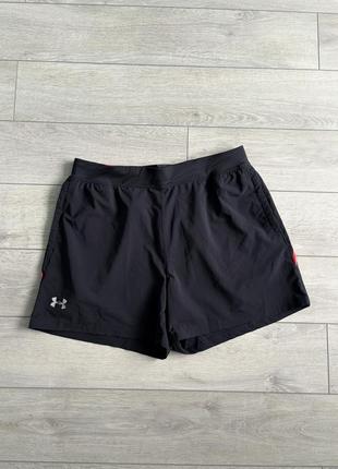 Чорні шорти для бігу under armour xl хл черные шорты для бега оригинал