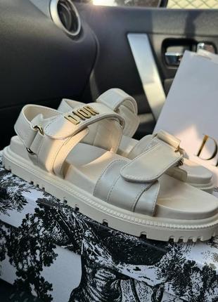 Босоножки в стиле dior sandals white сандалии