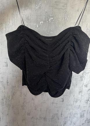 Блуза-топ чорна люрекс