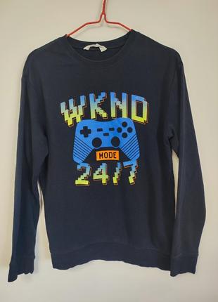 Толстовка кофта мужская синяя h&amp;m man, размер s.