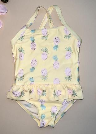 Слитный купальник желтого цвета в ананасы. бренд: primark/Роз: 74, 98