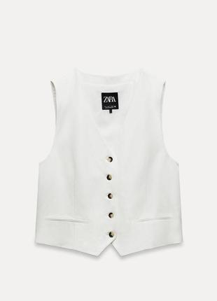 Жилетка жилет лляна  безрукавка zara