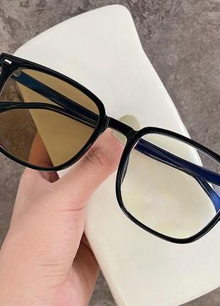 Очки солнцезащитные хамелеон фотохром черные прямоугольные (a9778)