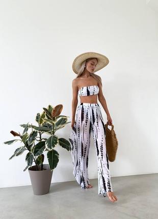 ❤️стильний пляжний комплект: купальник+штани !