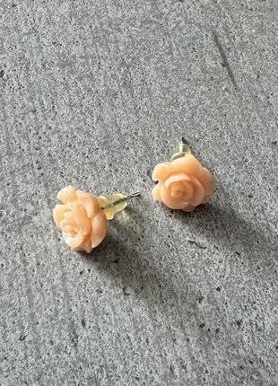 Сережки (гвоздики, пусети) троянда