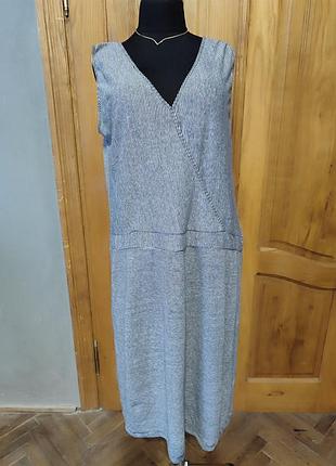 Плаття літнє без рукавів полоска батал