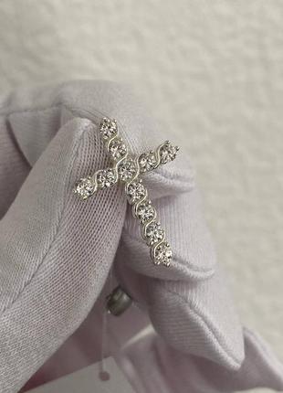 Срібний підвіс хрест, кулон хрестик