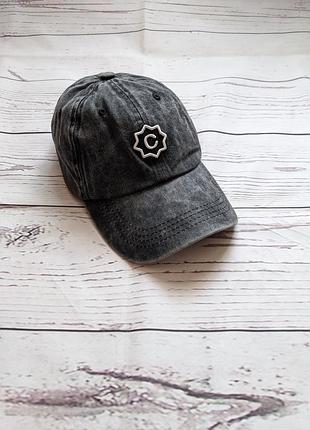 Серая графитная бейсболка, кепка