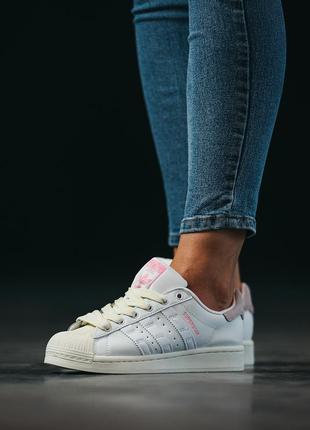 Женские кроссовки adidas superstar white pink 36-37-38-39-40-41