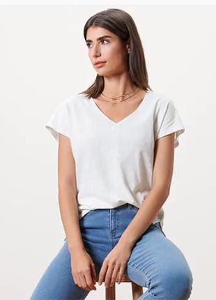 Роскошная женская футболка из смеси льна от tcm tchibo (чибо), нитевичка, m-l