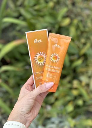 Ekel uv sun block cream spf50/pa+++ солнцезащитный крем, 70 мл