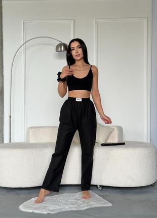 Чорні штани на резинці, бавовна, дуже зручн іта практичні