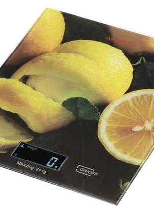 Весы кухонные ardesto sck-893lemon электронные до 5кг лимоны