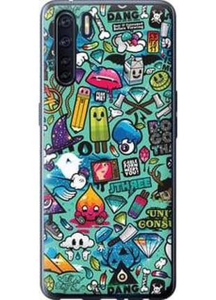 Чехол на oppo a91 стикер бомбинг 1 "693u-1884-2448"