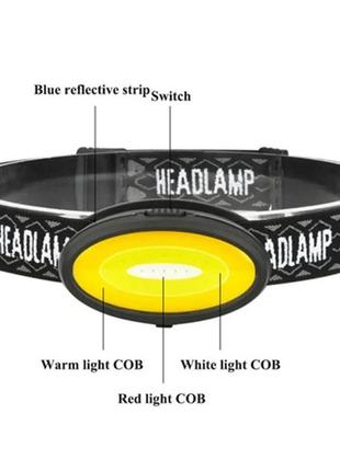Фонарь налобный аккумуляторный c04-cob