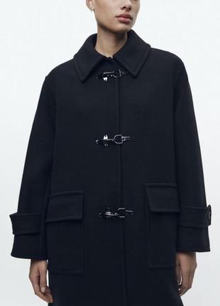 Новое пальто zara премиум линейки, 75% шерсть