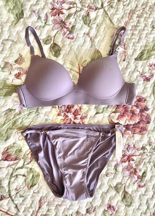 Лавандовый комплект белья victoria’s secret