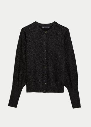 Новый шикарный люрексовый джемпер кардиган на пуговицах бренда marks & spencer